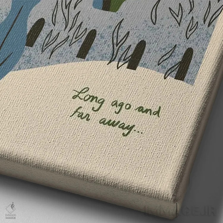 تابلو مینیمال خیلی دور، خیلی سال پیش اثر رنیا ال. تول - نمای نزدیک بافت بوم