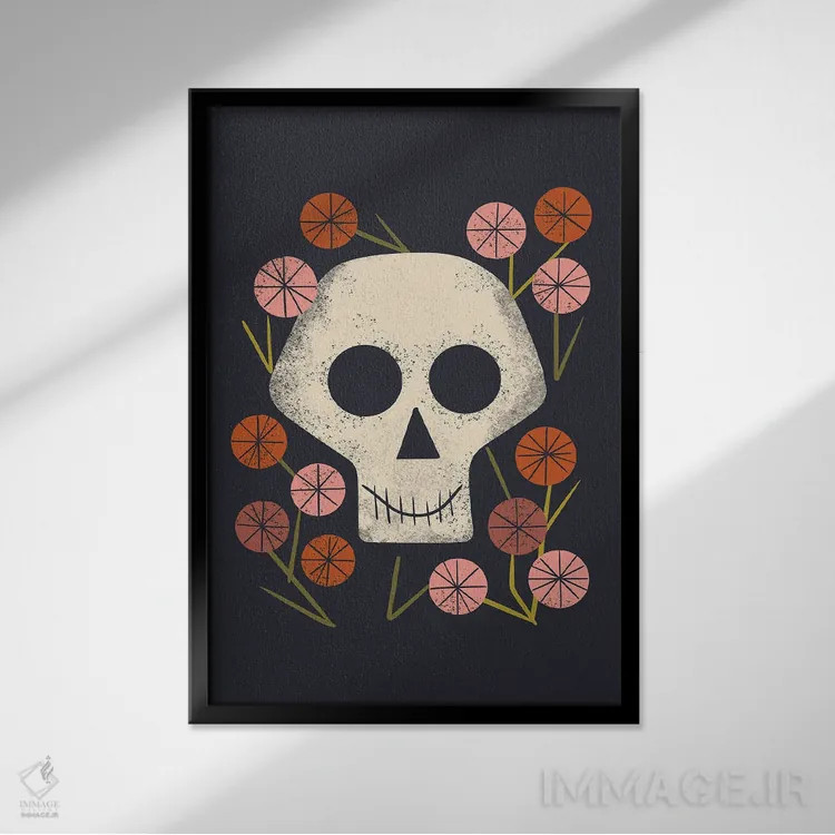 تابلو مینیمال زندگی و مرگ اثر رنیا ال. تول - نمای قابدار مشکی