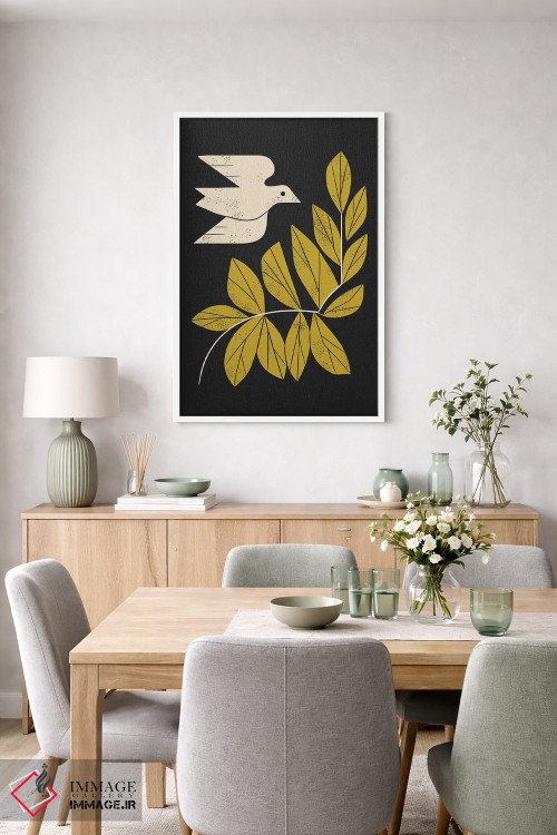 تابلو مدرن قمری و شاخه اثر رنیا ال. تول - D6W