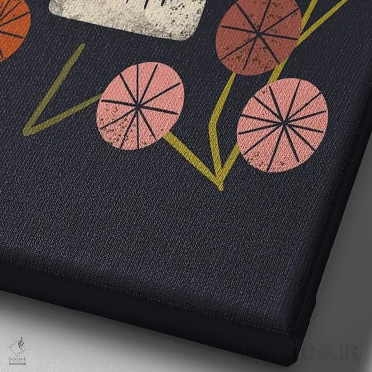 تابلو مینیمال زندگی و مرگ اثر رنیا ال. تول - نمای نزدیک بافت بوم