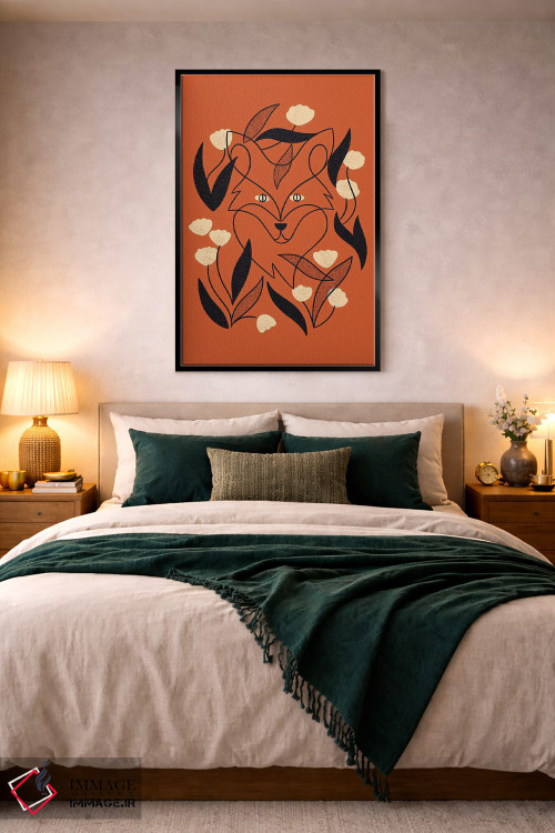 تابلو مینیمال روباه گلدار اثر رنیا ال. تول - D4B