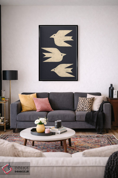 تابلو مینیمال قمری ها در پرواز اثر رنیا ال. تول - D4B