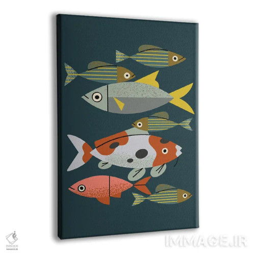 تابلو مینیمال ماهی های برکه اثر رنیا ال. تول - نمای پرسپکتیو محصول