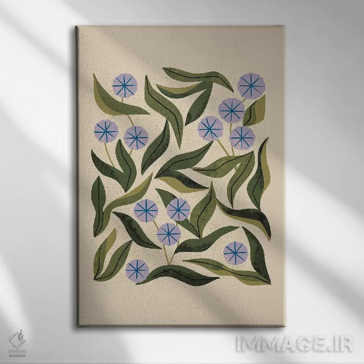 تابلو مینیمال سینی پریوینکل اثر رنیا ال. تول - نمای روبهرو روی دیوار