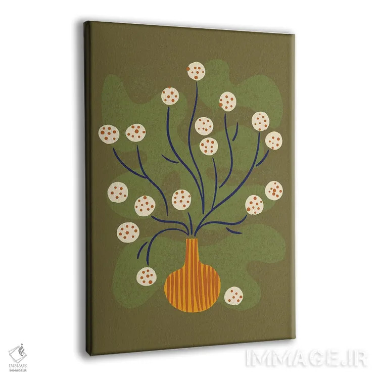 تابلو مینیمال طبیعت بی جان گل گرد اثر رنیا ال. تول - نمای پرسپکتیو محصول