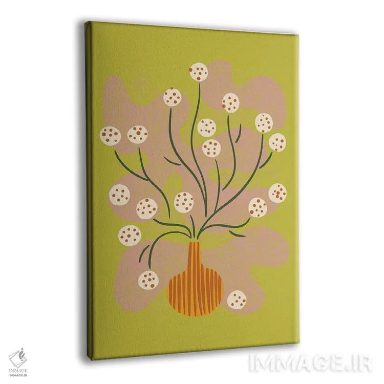 تابلو مینیمال طبیعت بی جان گل گرد اثر رنیا ال. تول - نمای پرسپکتیو محصول