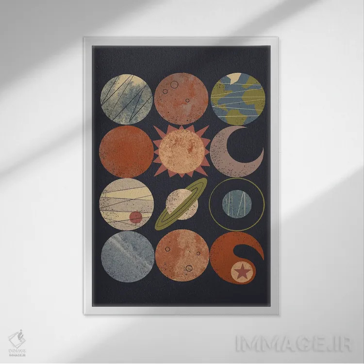 تابلو مدرن شبکه سامانه خانگی اثر رنیا ال. تول - نمای قابدار سفید