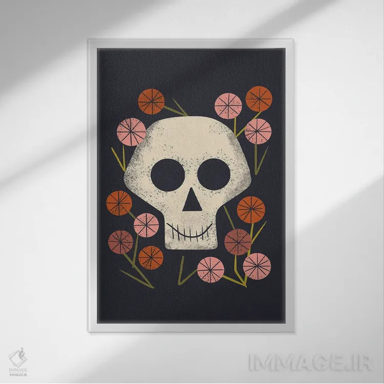 تابلو مینیمال زندگی و مرگ اثر رنیا ال. تول - نمای قابدار سفید