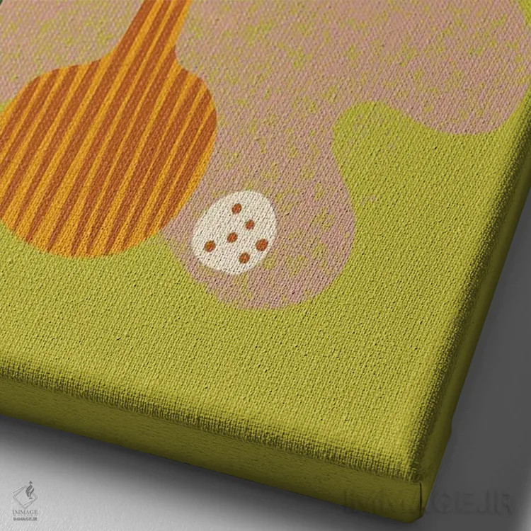 تابلو مینیمال طبیعت بی جان گل گرد اثر رنیا ال. تول - نمای نزدیک بافت بوم