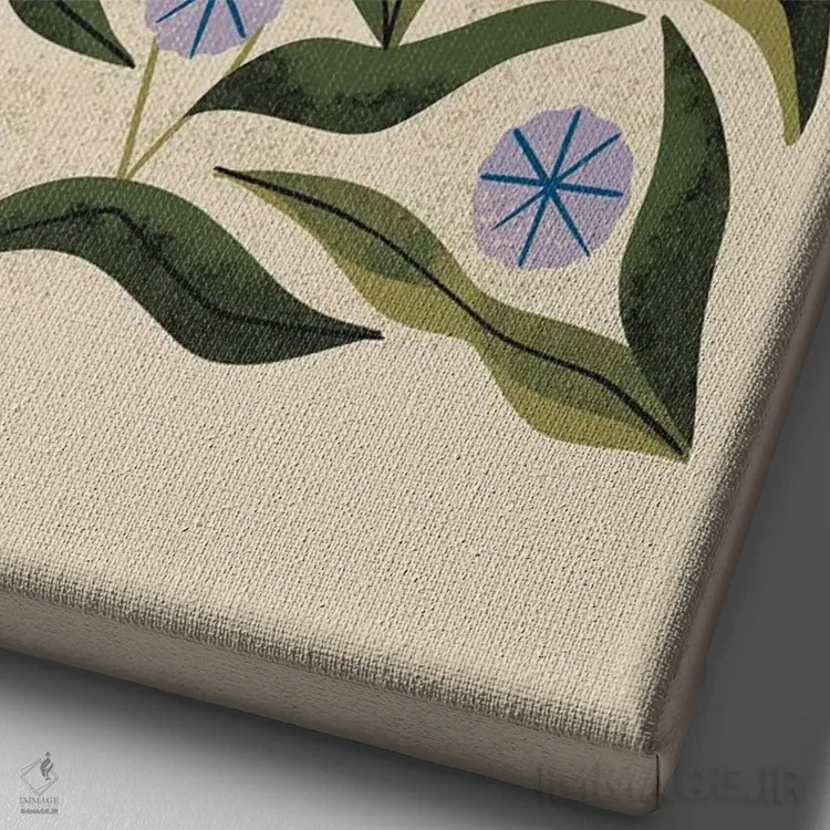 تابلو مینیمال سینی پریوینکل اثر رنیا ال. تول - نمای نزدیک بافت بوم