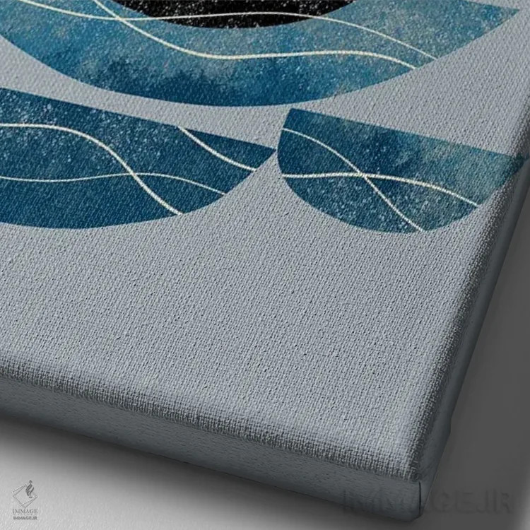 تابلو مینیمال قایقرانی اثر رنیا ال. تول - نمای نزدیک بافت بوم