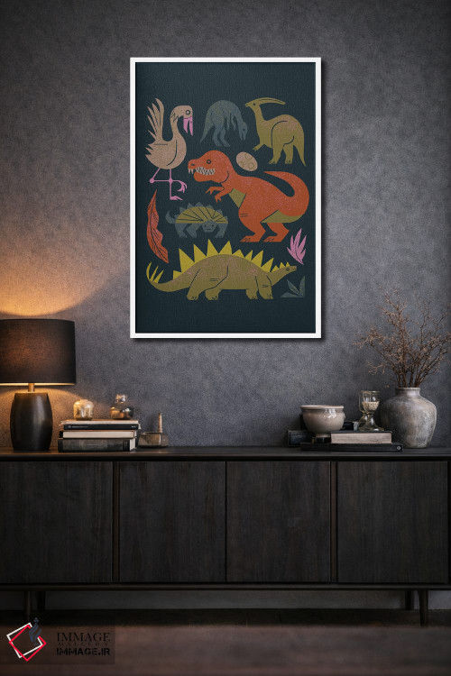 تابلو مدرن دوستان ژوراسیک اثر رنیا ال. تول - D1W