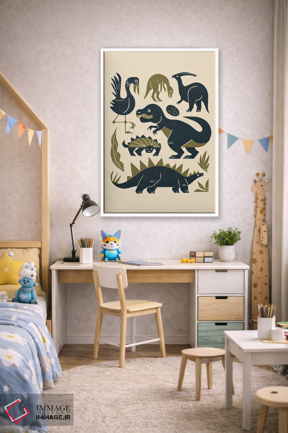 تابلو مدرن دوستان ژوراسیک اثر رنیا ال. تول - D1W