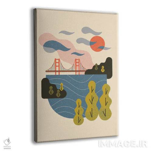 تابلو مینیمال غروب خلیج اثر رنیا ال. تول - نمای پرسپکتیو محصول
