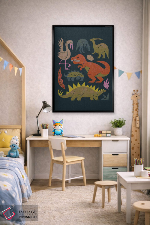 تابلو مدرن دوستان ژوراسیک اثر رنیا ال. تول - D2B