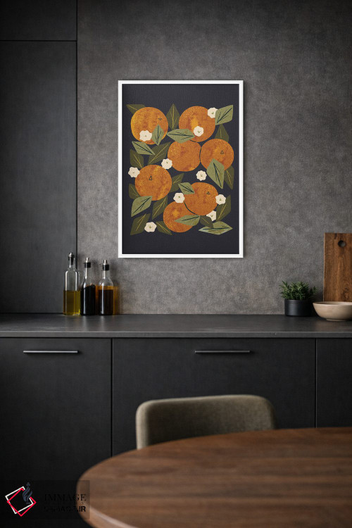 تابلو مدرن دسته گل نارنجی اثر رنیا ال. تول - D1W