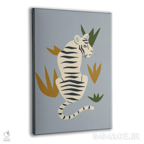 تابلو مینیمال ببر سفید اثر رنیا ال. تول - نمای پرسپکتیو محصول