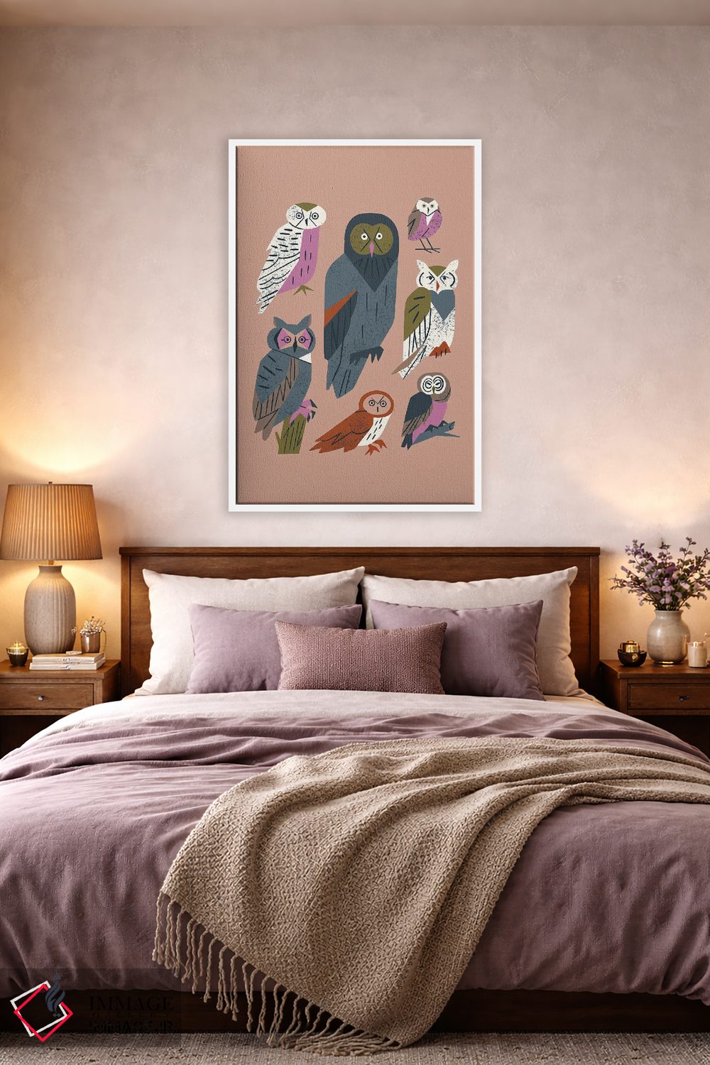 تابلو مینیمال دوستان جغد اثر رنیا ال. تول - D2W