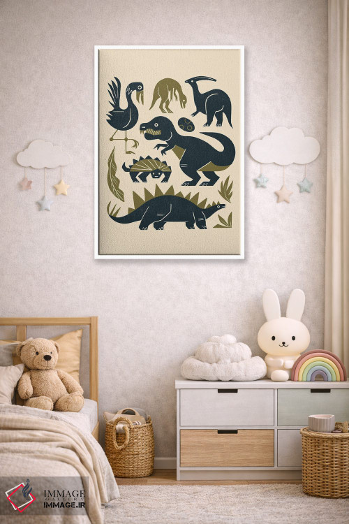 تابلو مدرن دوستان ژوراسیک اثر رنیا ال. تول - D3W