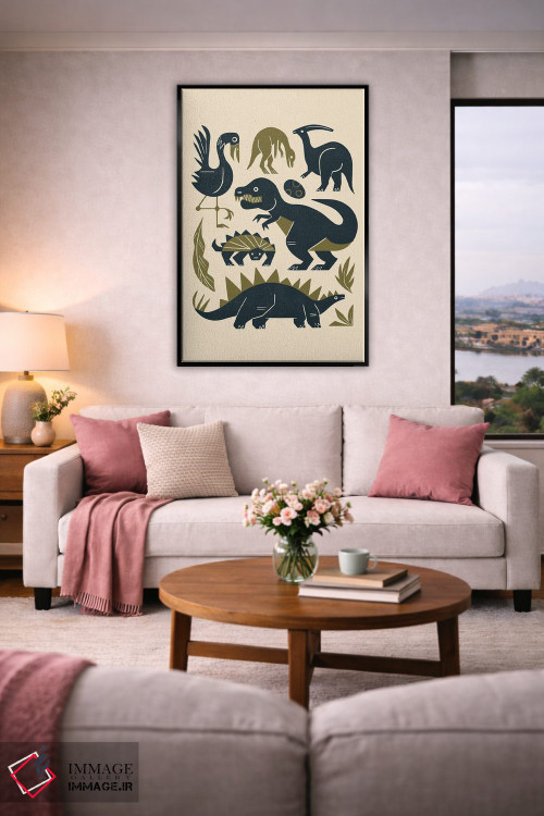 تابلو مدرن دوستان ژوراسیک اثر رنیا ال. تول - D4B