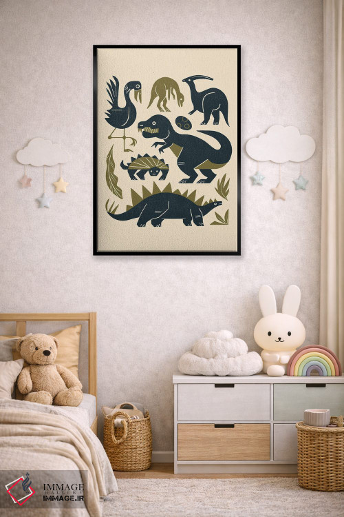 تابلو مدرن دوستان ژوراسیک اثر رنیا ال. تول - D6B