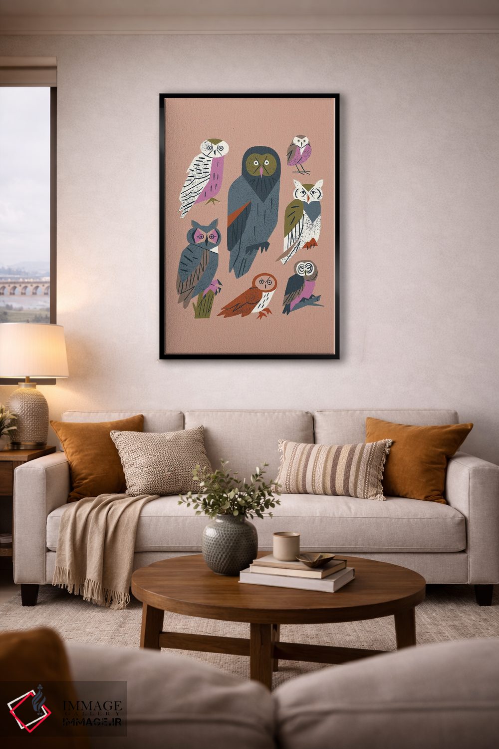 تابلو مینیمال دوستان جغد اثر رنیا ال. تول - D6B