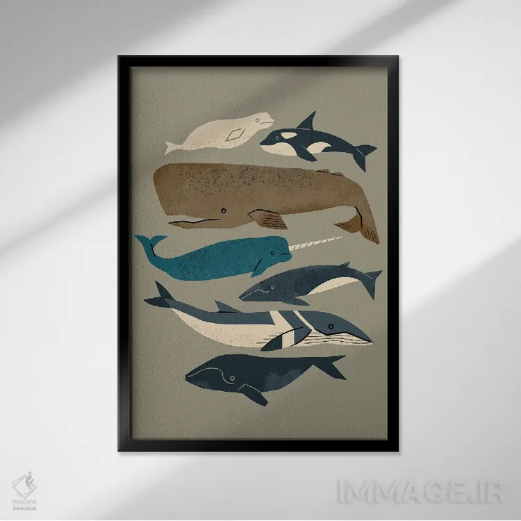 تابلو مینیمال وال ها، سلام اثر رنیا ال. تول - نمای قابدار مشکی