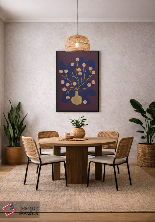 تابلو مینیمال طبیعت بی جان گل گرد اثر رنیا ال. تول - D4B