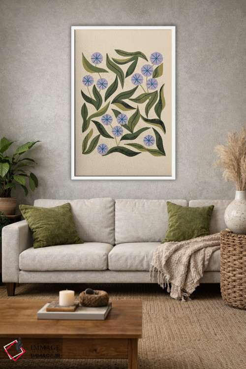 تابلو مینیمال سینی پریوینکل اثر رنیا ال. تول - D1W