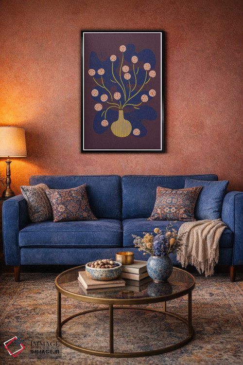 تابلو مینیمال طبیعت بی جان گل گرد اثر رنیا ال. تول - D5B