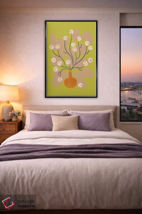 تابلو مینیمال طبیعت بی جان گل گرد اثر رنیا ال. تول - D5B