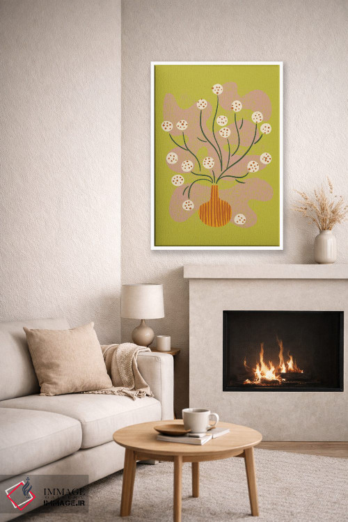 تابلو مینیمال طبیعت بی جان گل گرد اثر رنیا ال. تول - D6W