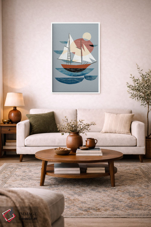 تابلو مینیمال قایقرانی اثر رنیا ال. تول - D2W