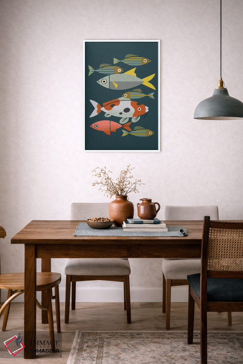 تابلو مینیمال ماهی های برکه اثر رنیا ال. تول - D6W