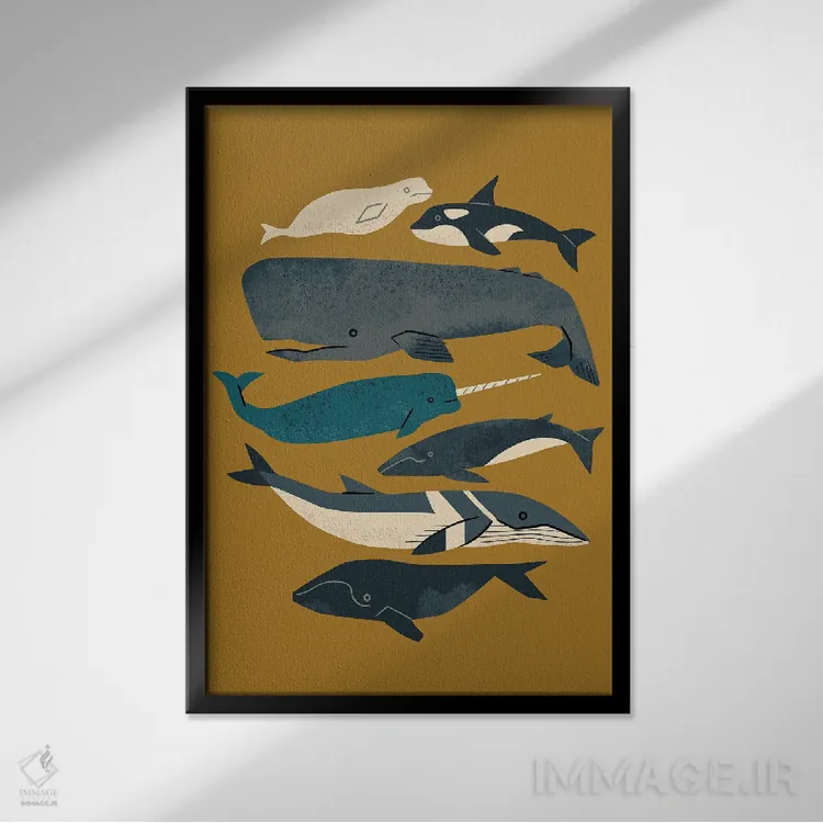 تابلو مینیمال وال ها، سلام اثر رنیا ال. تول - نمای قابدار مشکی