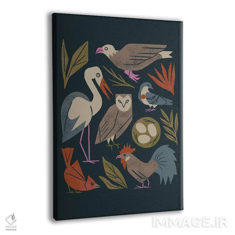 تابلو مدرن دوستان پرنده اثر رنیا ال. تول - نمای پرسپکتیو محصول