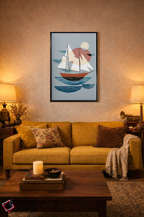 تابلو مینیمال قایقرانی اثر رنیا ال. تول - D4B