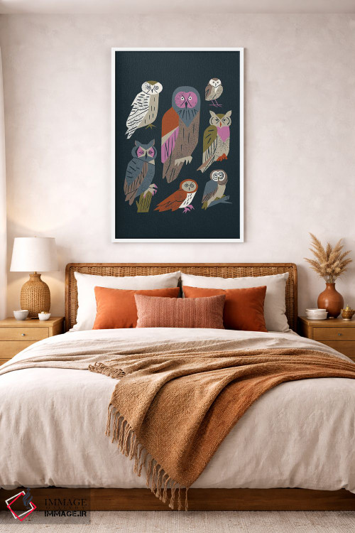 تابلو مینیمال دوستان جغد اثر رنیا ال. تول - D3W