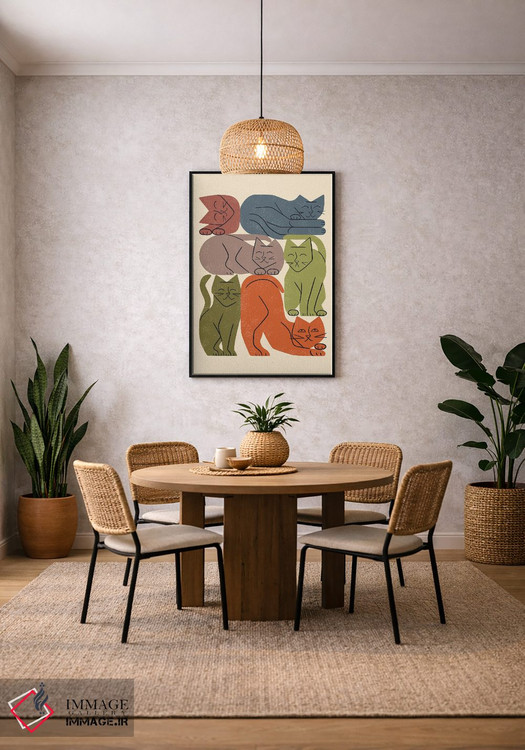 تابلو مینیمال دسته گربه ها یک اثر رنیا ال. تول - D4B