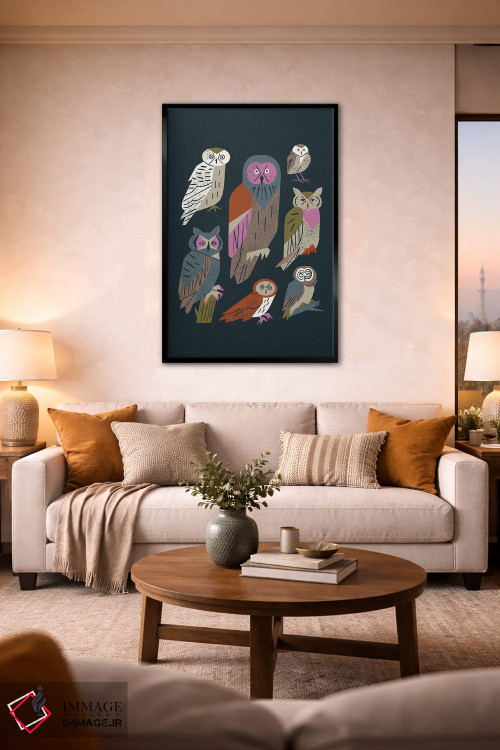 تابلو مینیمال دوستان جغد اثر رنیا ال. تول - D2B