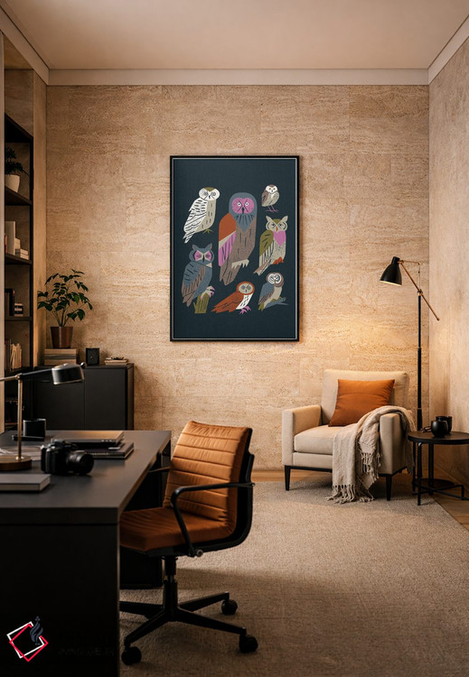 تابلو مینیمال دوستان جغد اثر رنیا ال. تول - D5B