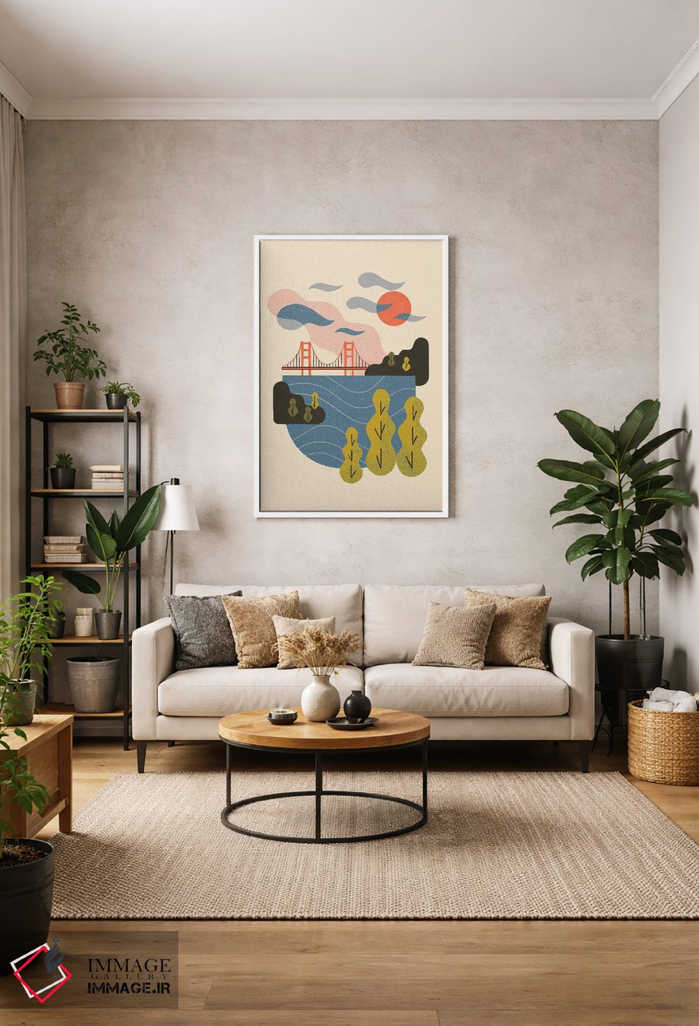 تابلو مینیمال غروب خلیج اثر رنیا ال. تول - D1W