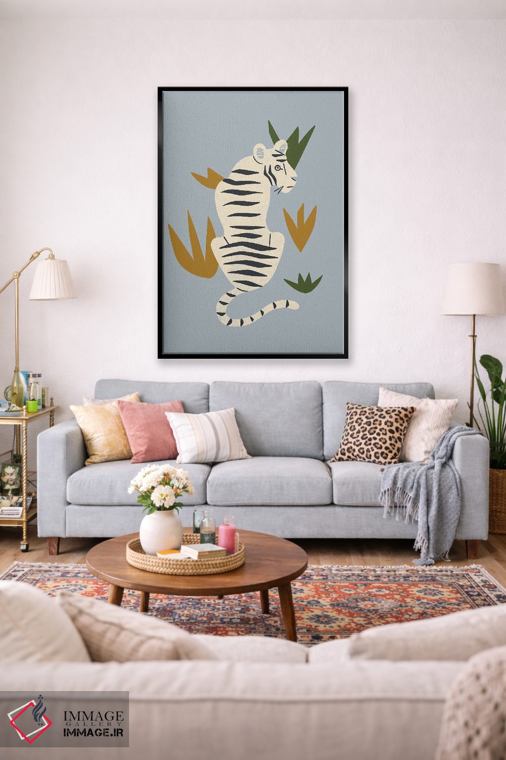 تابلو مینیمال ببر سفید اثر رنیا ال. تول - D1B