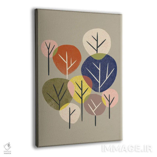 تابلو مینیمال جنگل چندرنگ اثر رنیا ال. تول - نمای پرسپکتیو محصول