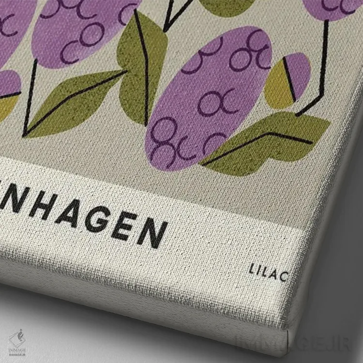 تابلو مینیمال بازار گل سه اثر رنیا ال. تول - نمای نزدیک بافت بوم