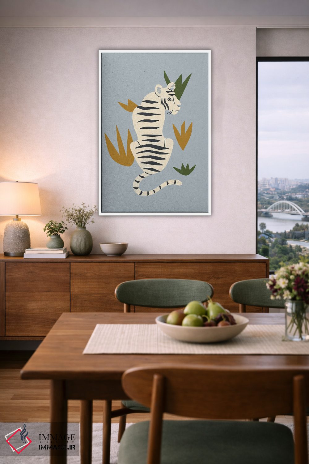 تابلو مینیمال ببر سفید اثر رنیا ال. تول - D6W