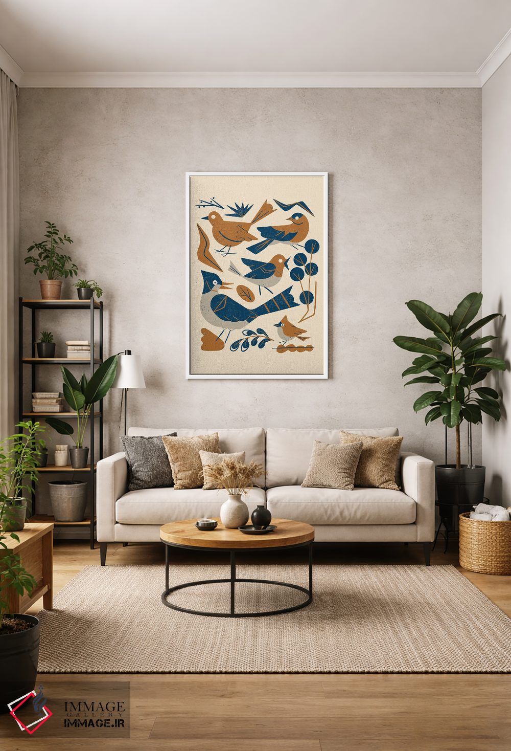 تابلو مینیمال مرغان آوازخوان جنگل اثر رنیا ال. تول - D1W