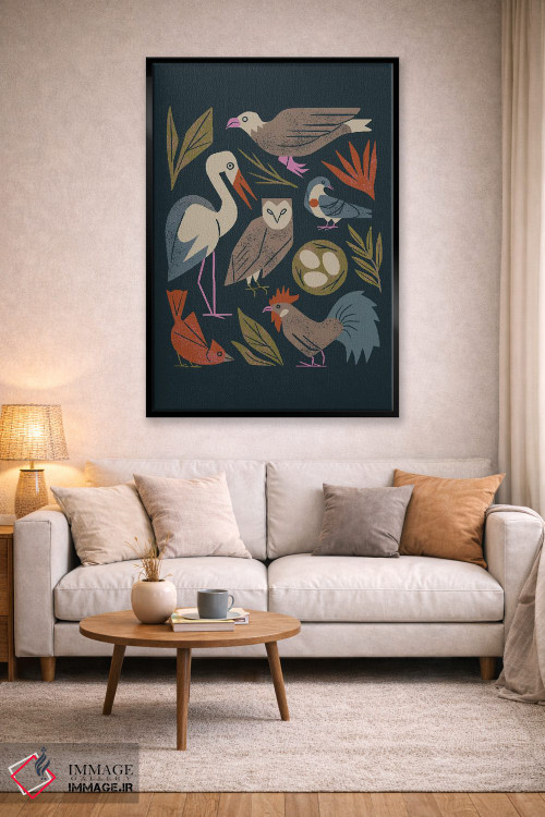 تابلو مدرن دوستان پرنده اثر رنیا ال. تول - D1B