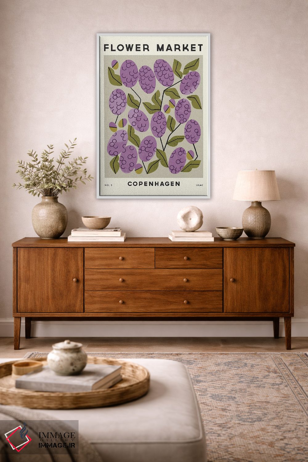 تابلو مینیمال بازار گل سه اثر رنیا ال. تول - D2W