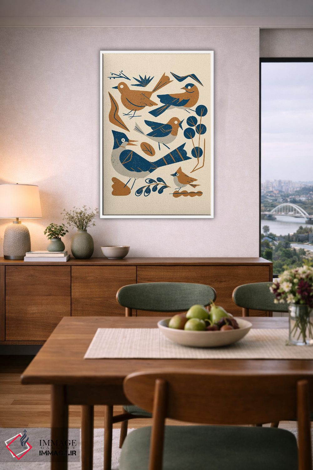 تابلو مینیمال مرغان آوازخوان جنگل اثر رنیا ال. تول - D5W